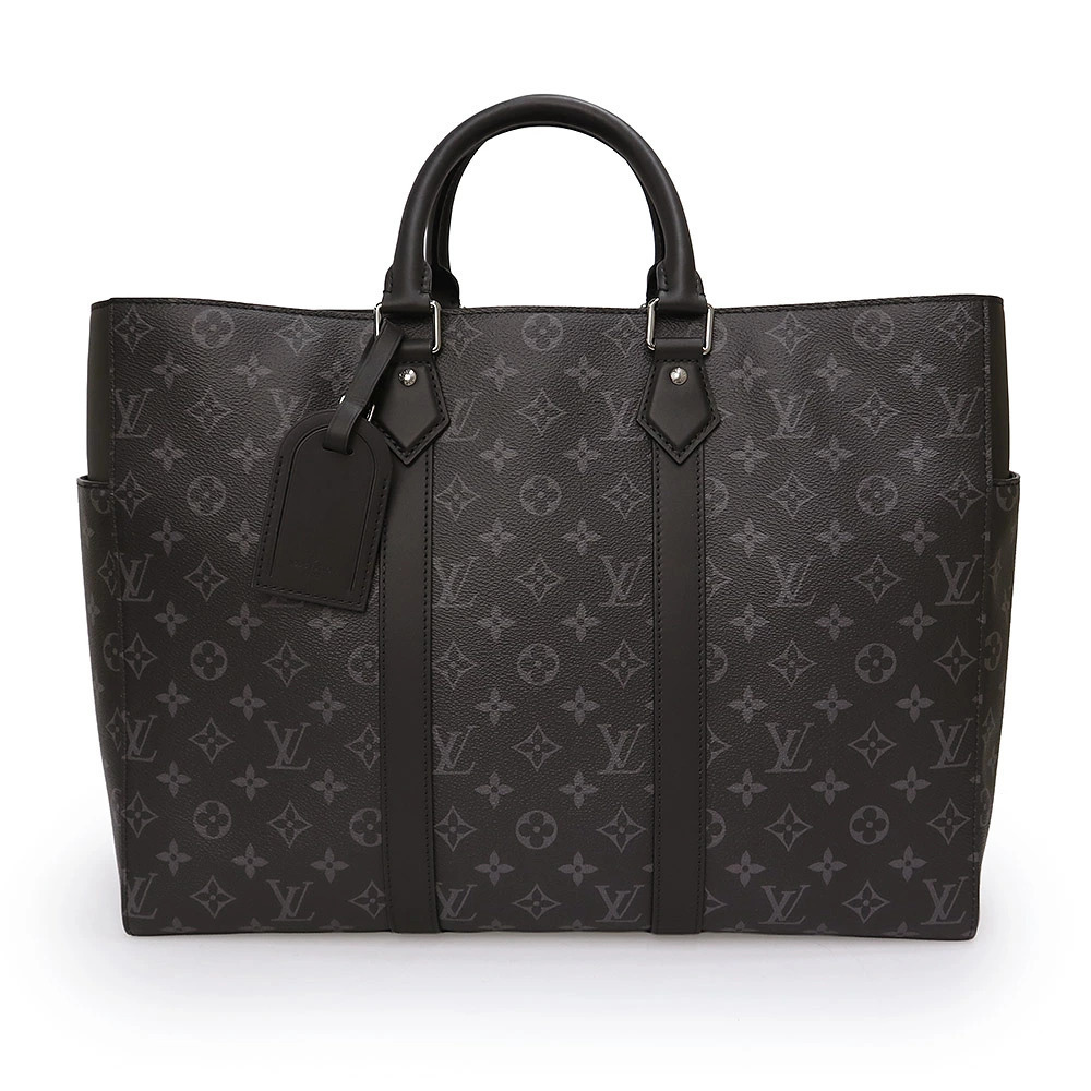 LOUIS VUITTON Sac Plat Monogram Eclipse Black Tote Shoulder Handbag